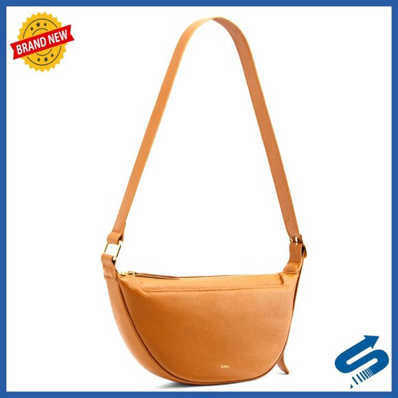 Small Leather Crossbody Bag Adjustable Strap Multi-Pocket Sling Purse